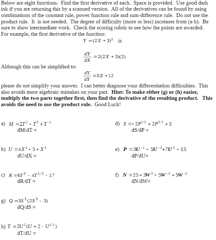 Below are eight functions. Find the first