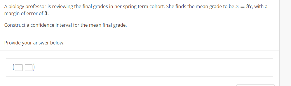 A biology professor is reviewing the final grades