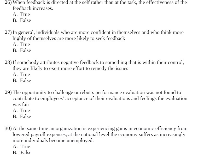26) 'When feedback is directed at the self rather