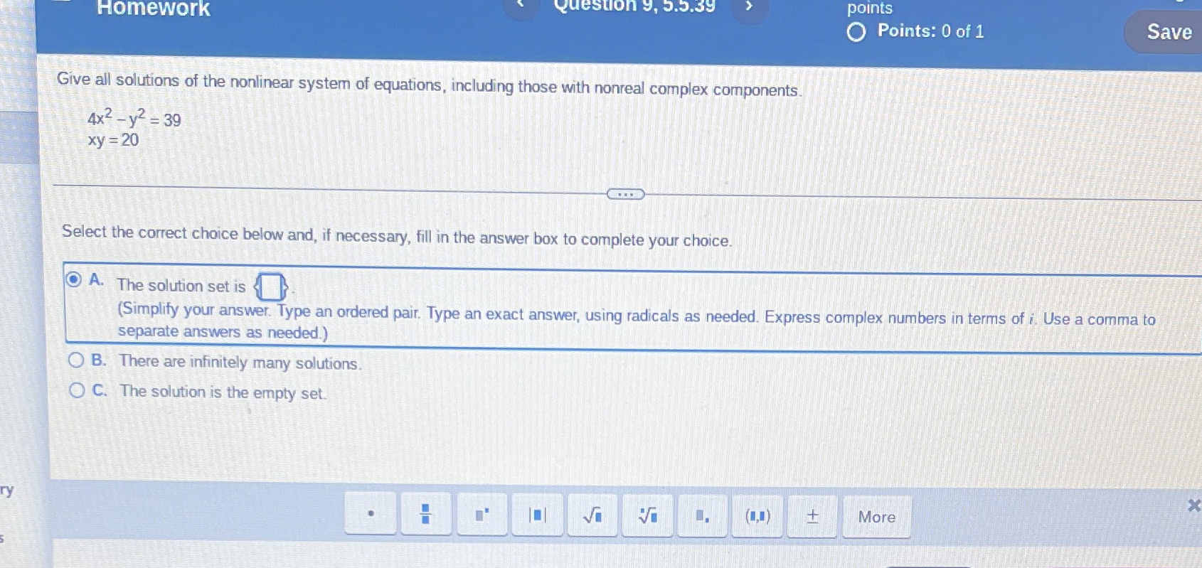 Homework Question 9, 5.5.39 points O Points: 0 of