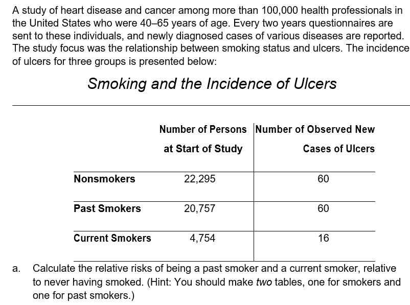 1.Relative Risk (RR) and Attributable Risk (AR) A