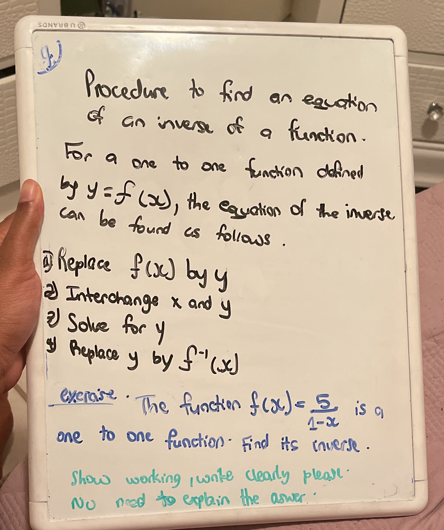 U BRANDS Procedure to find an equation of an