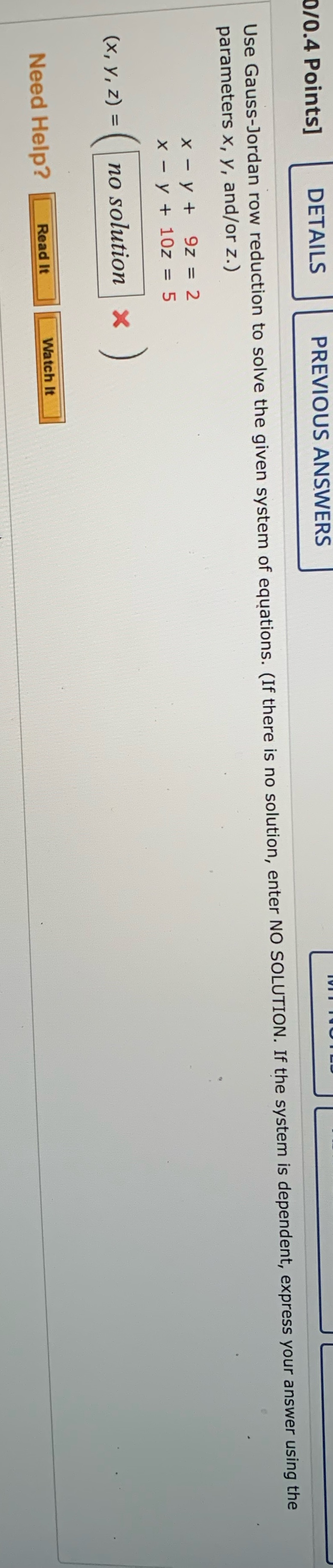 0/0.4 Points] DETAILS PREVIOUS ANSWERS Use