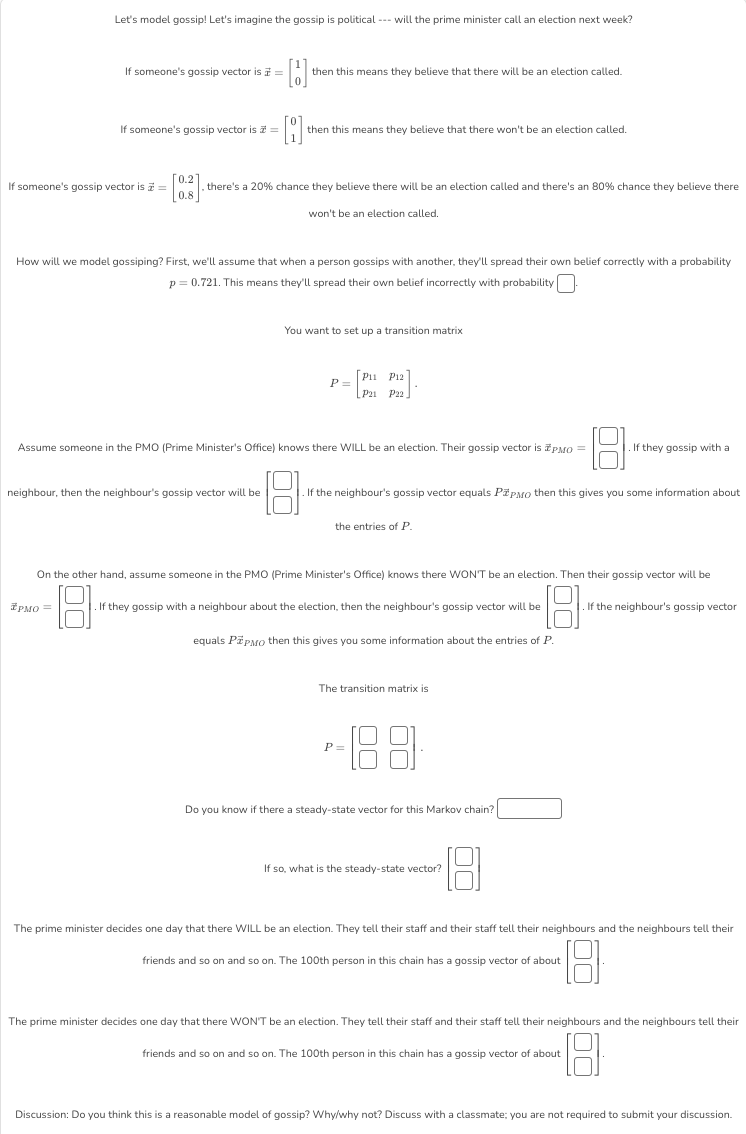 Let's model gossip! Let's imagine the