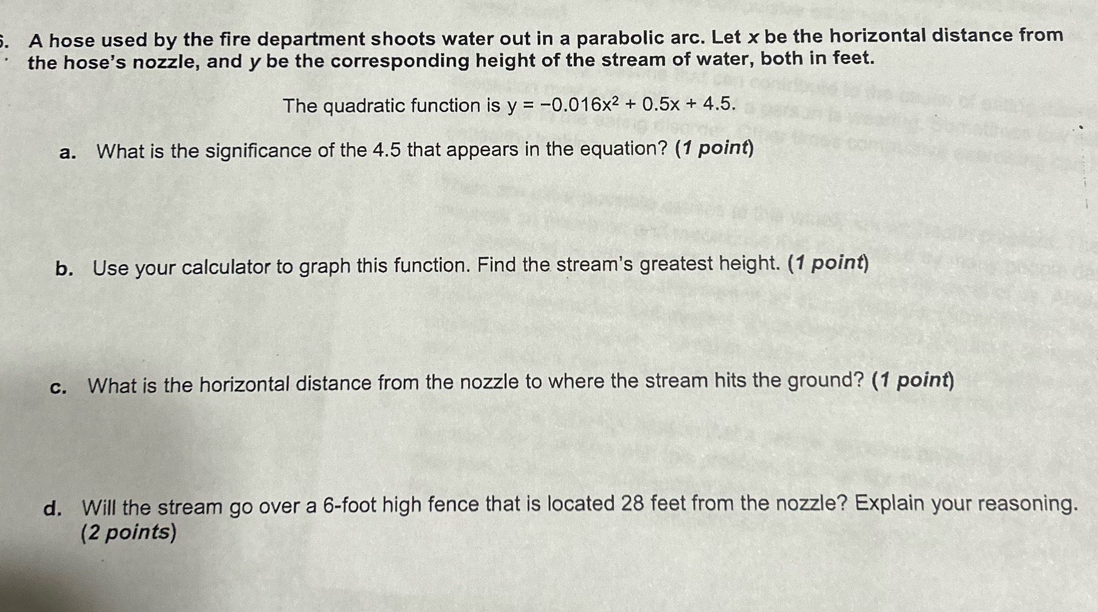 A hose used by the fire department shoots water