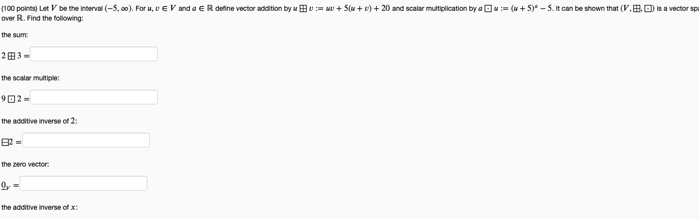 (100 points) Let / be the interval (-5, co). For