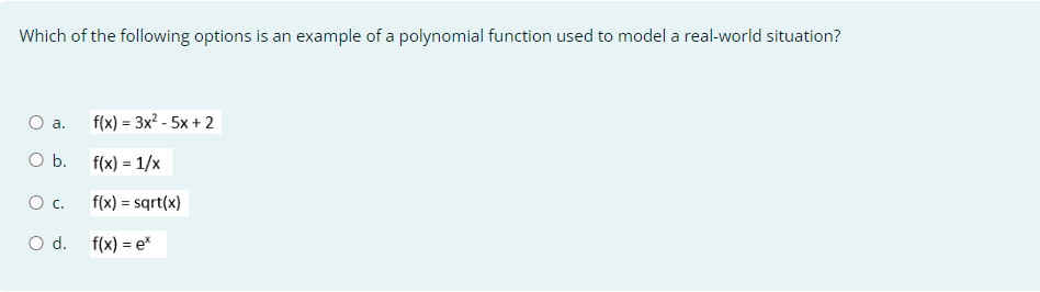? Which of the following options is an example of