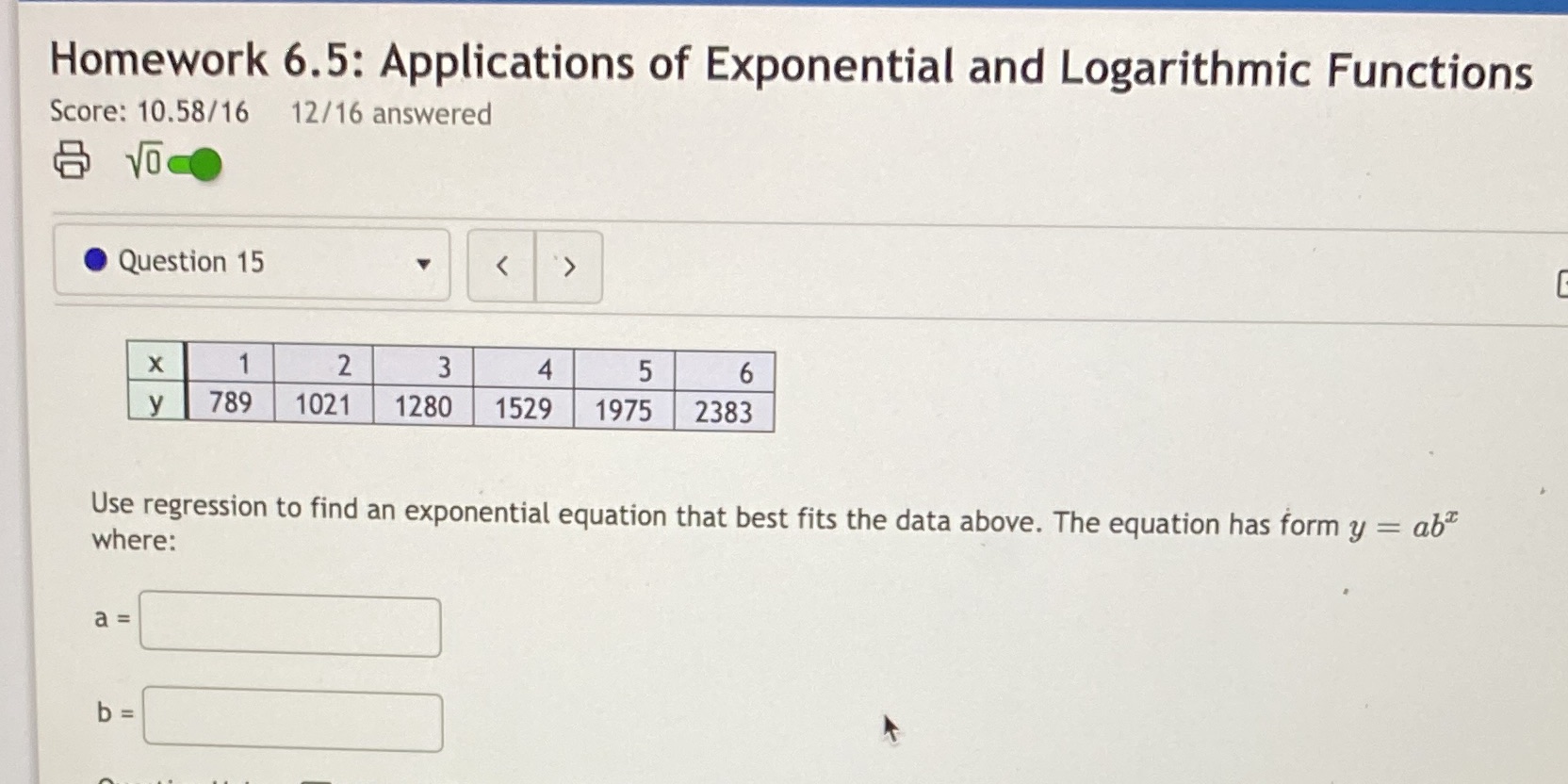 Homework 6.5: Applications of Exponential and