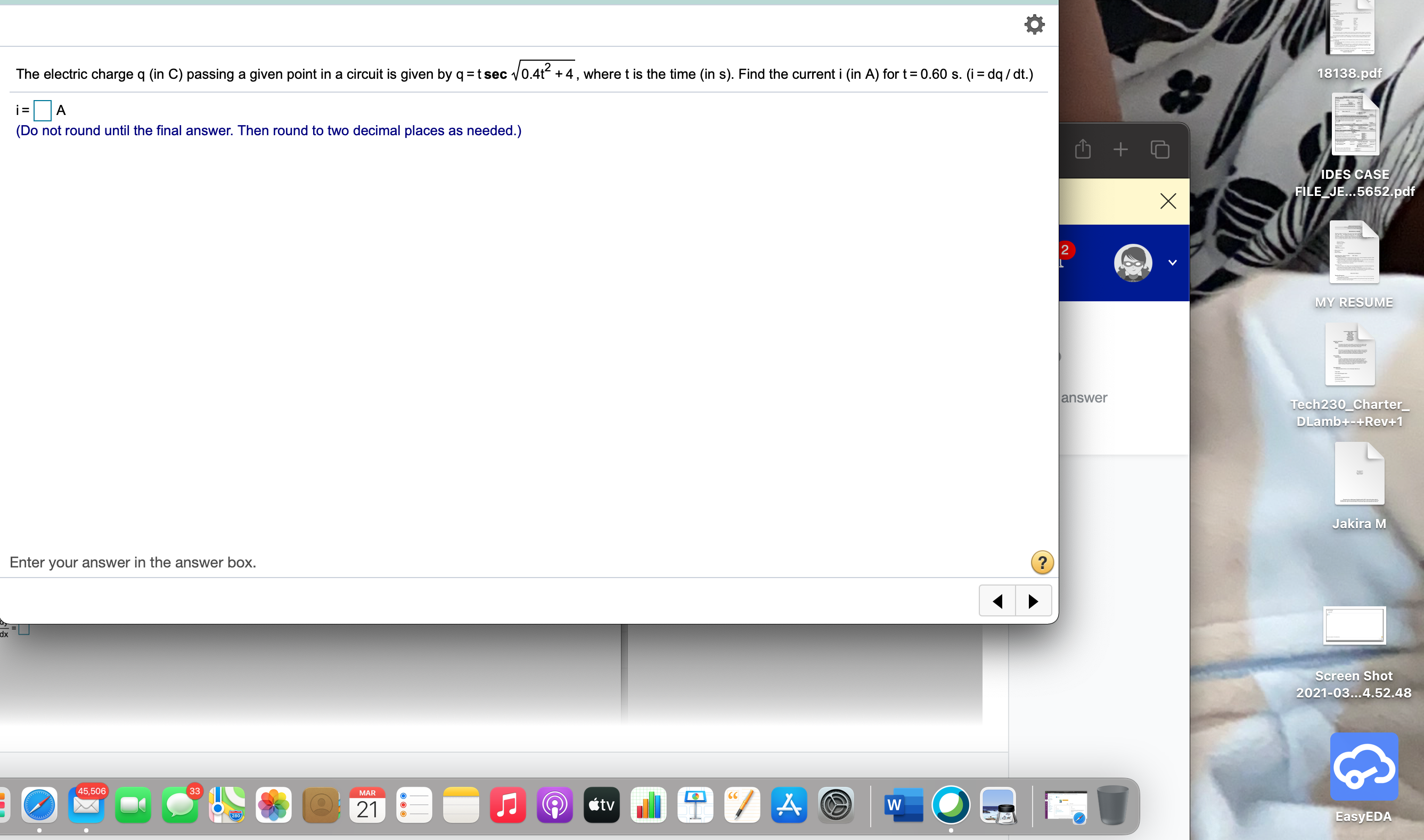 help me solve this The electric charge q (in C)