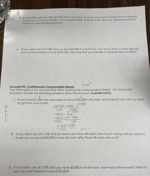 i need help with these 5. If your rate is set at