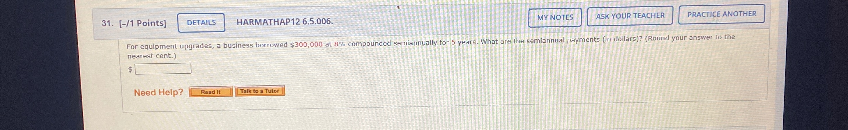 Need some help 31. [-/1 Points] DETAILS