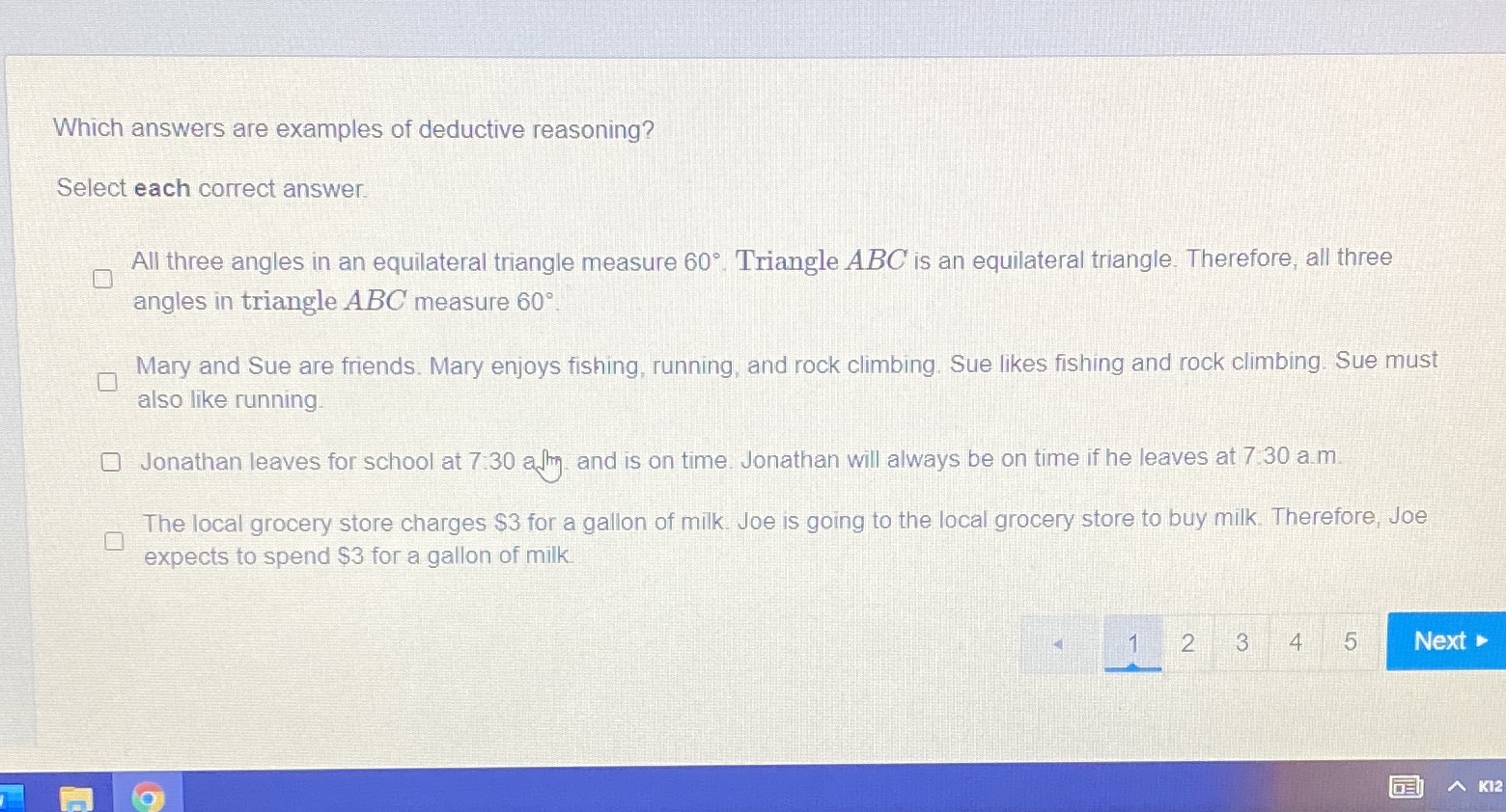 'i . . . Which answers are examples of