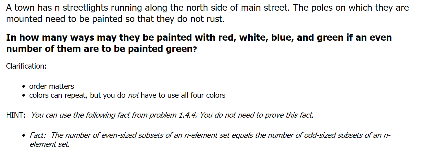 Bogart 1.4 #10. A town has n streetlights running