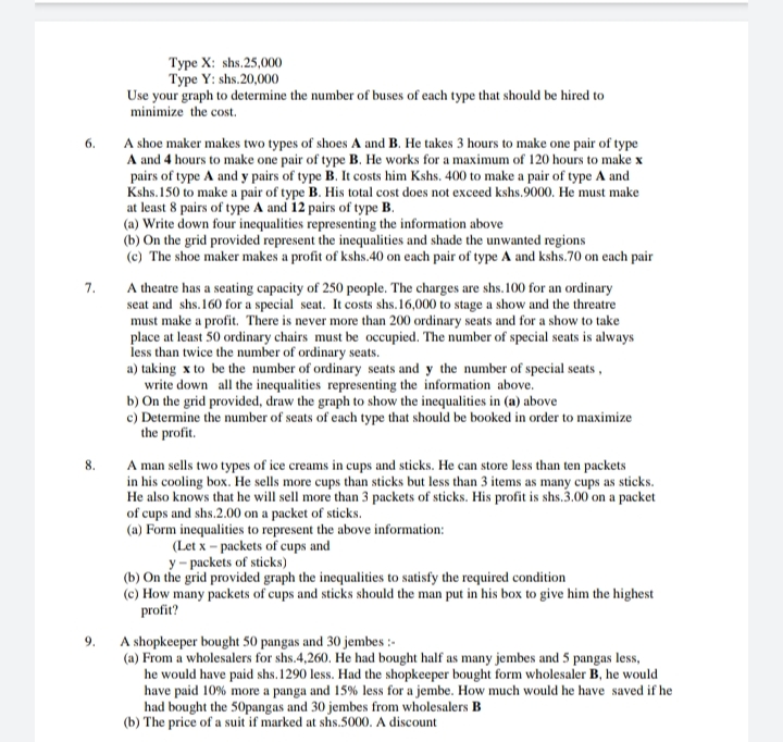 LP QUESTIONS ANSWER WELL 1. A tailoring business
