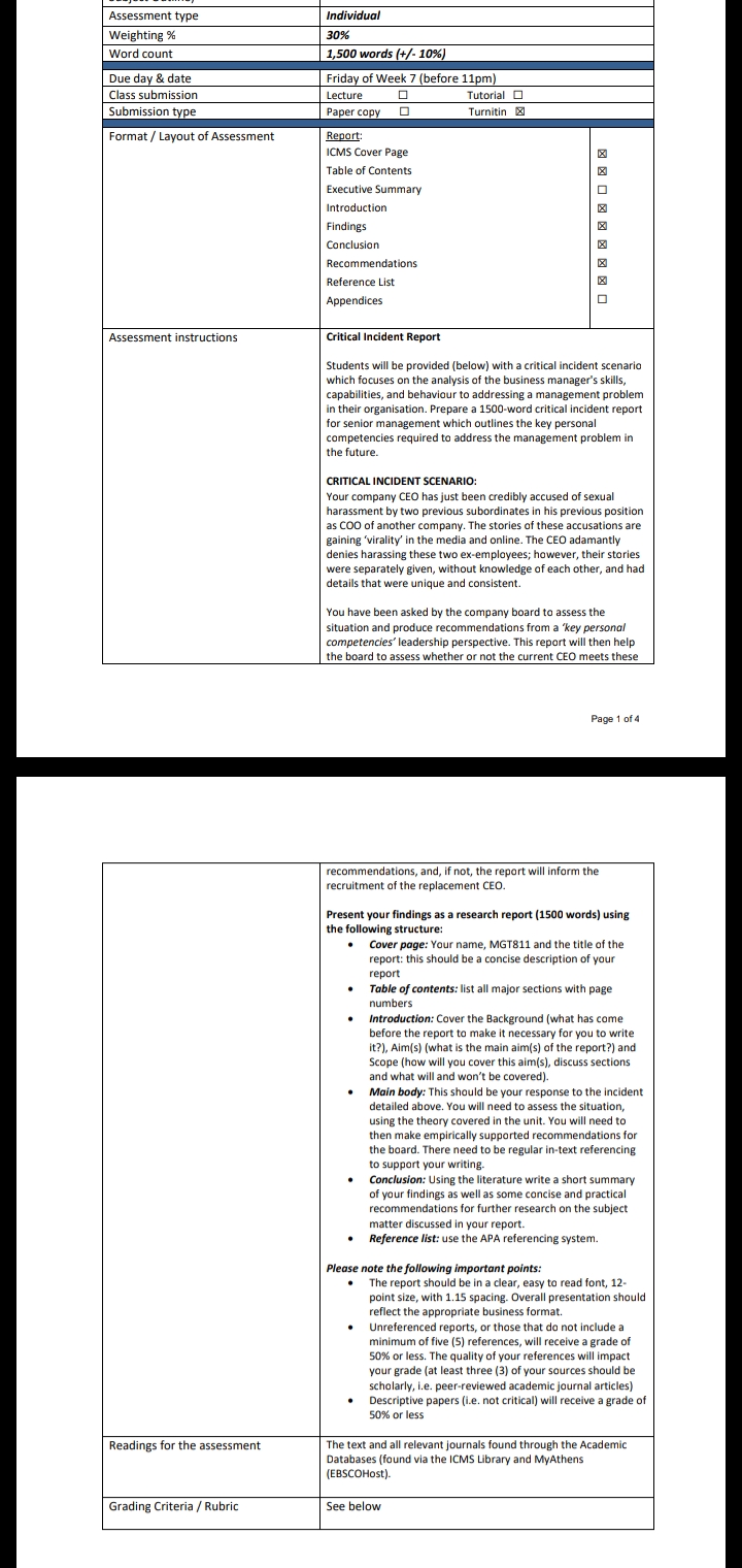 Please answer as attached below Assessment type
