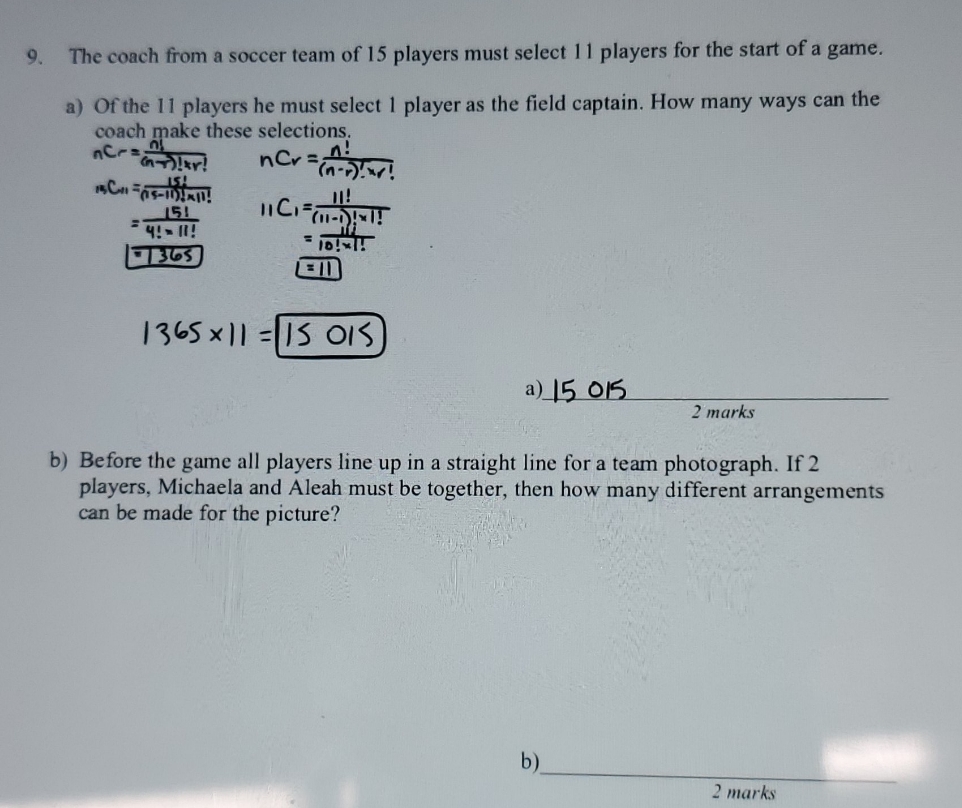 Combinatorics, math 12. please show the final