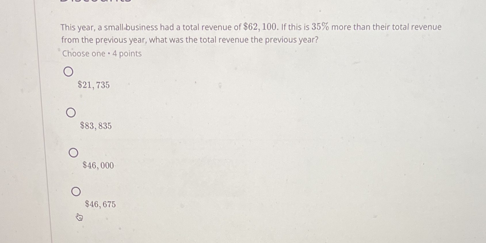 This year, a small business had a total revenue