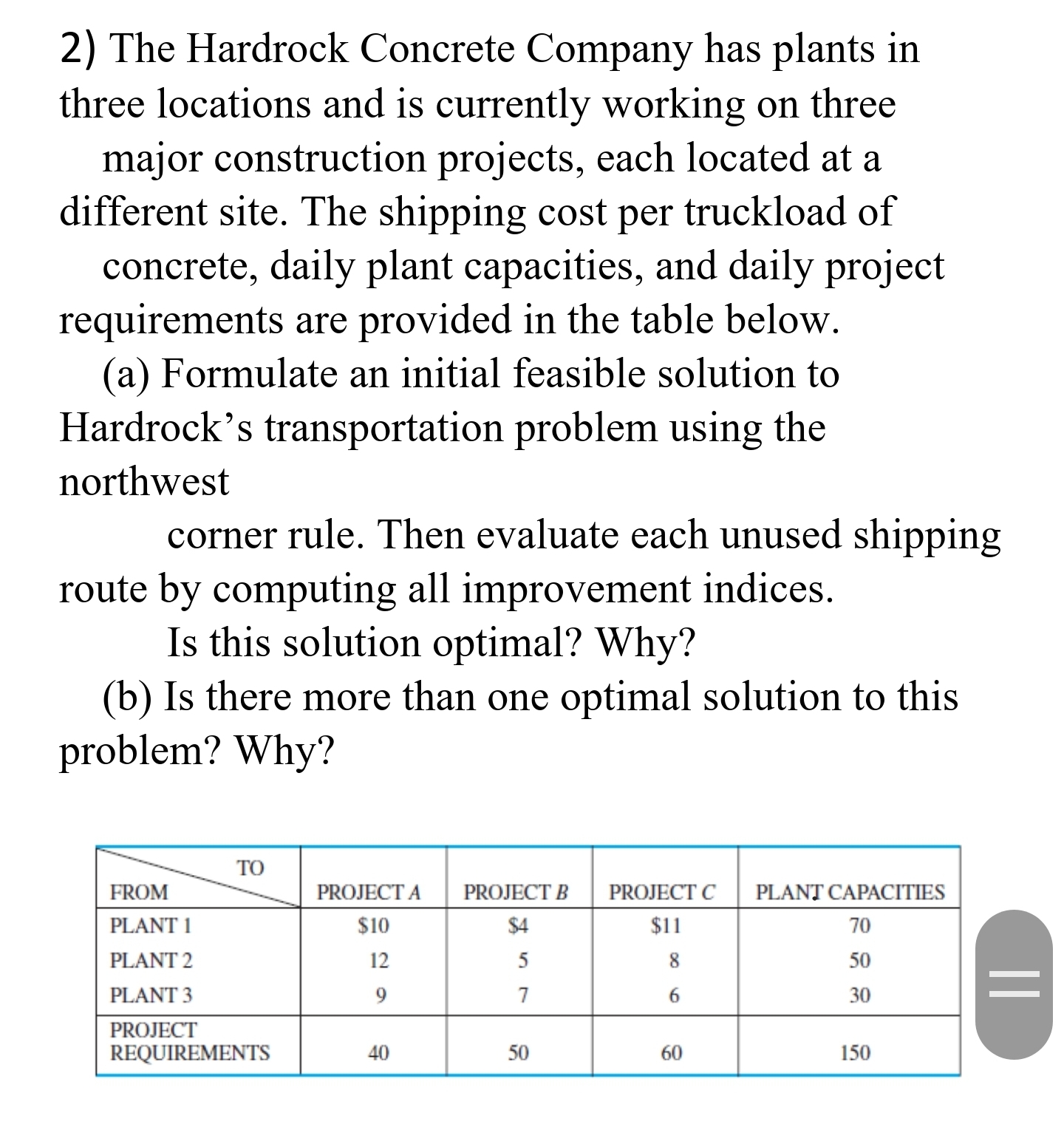 PROVIDE ANSWER WITH CALCULATION 2) The Hardrock