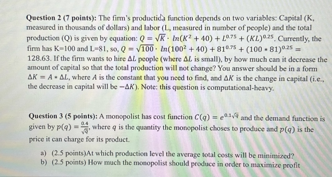 Answer question 2 and 3 please s e e Question 2