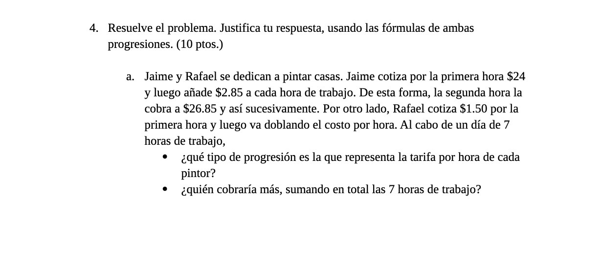 4. Resuelve el problema. Justifica tu respuesta,