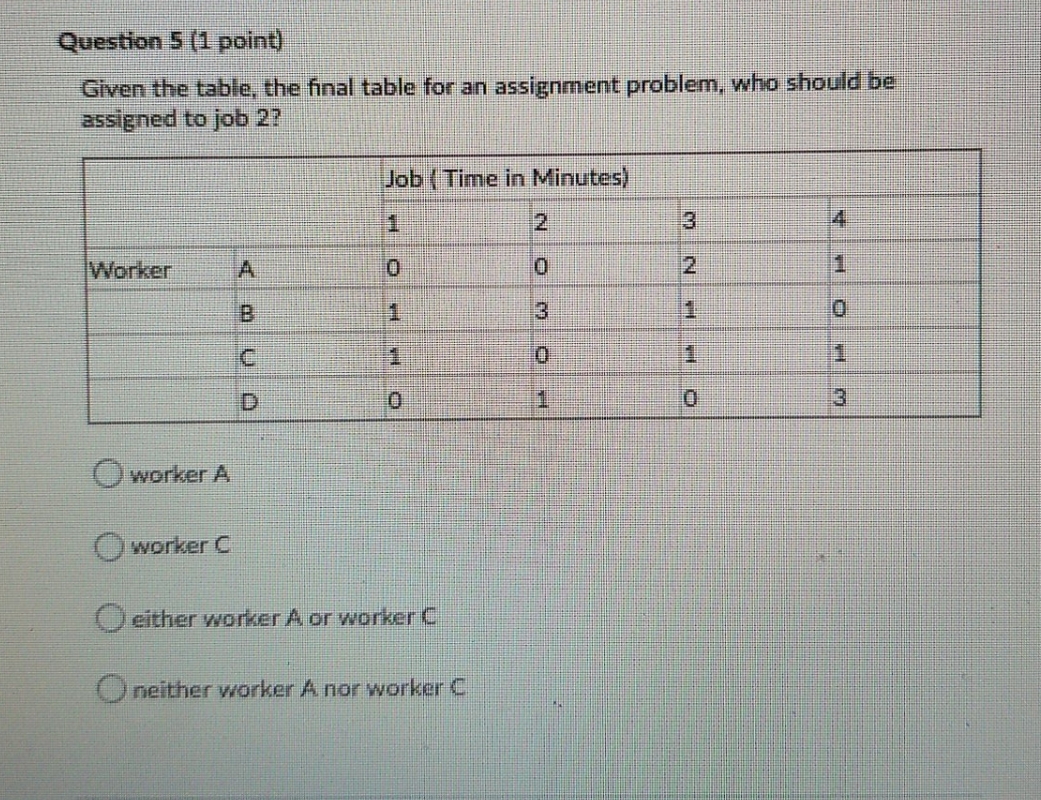 answer question Question 5 (1 point) Given the