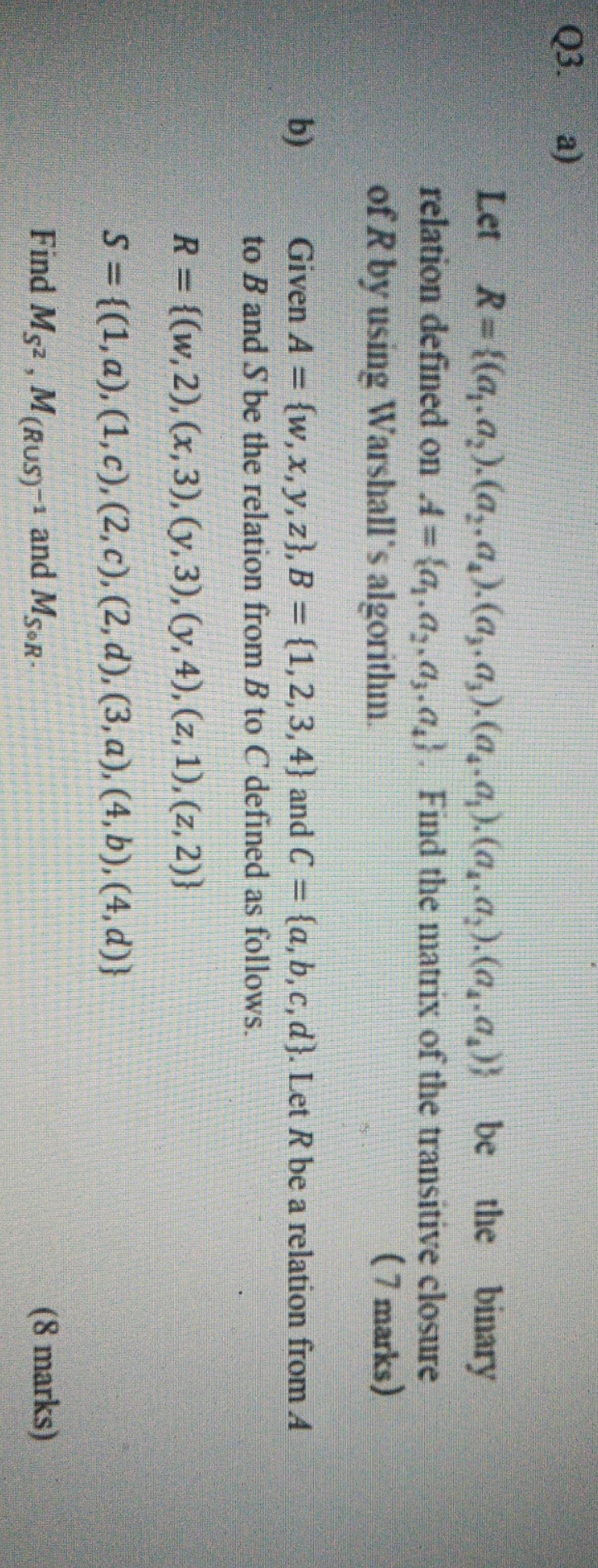 can anyone help with this Let R =