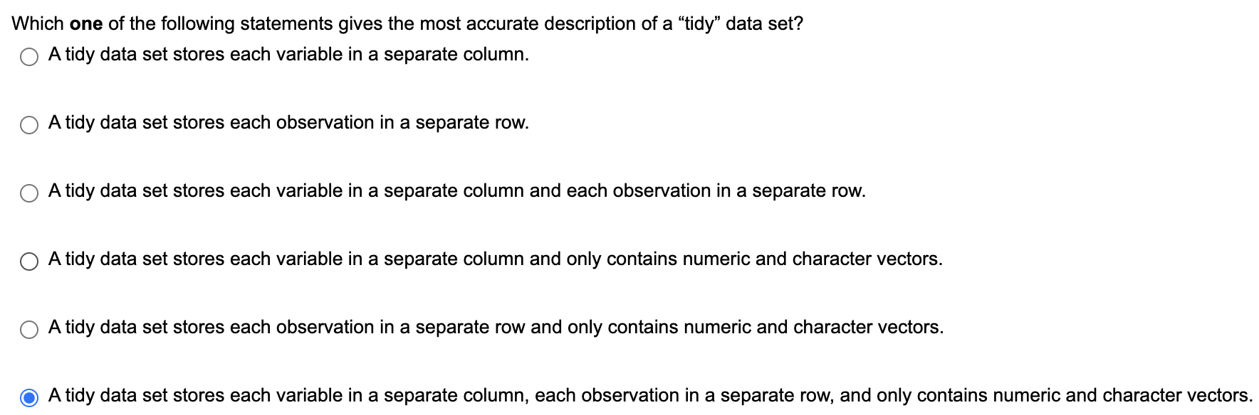 Which one of the following statements gives the