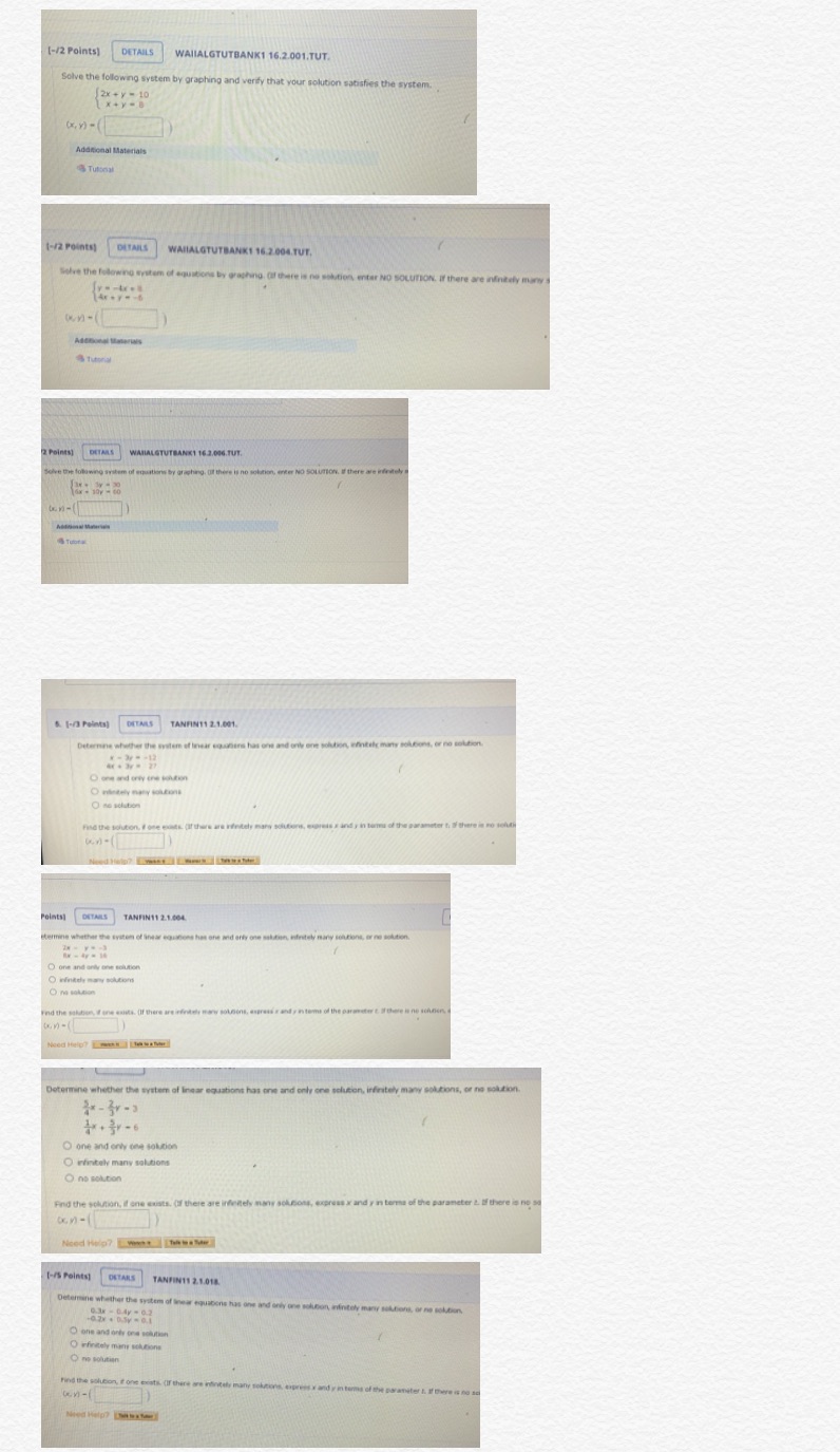 Zoom in to see the questions. I need help with