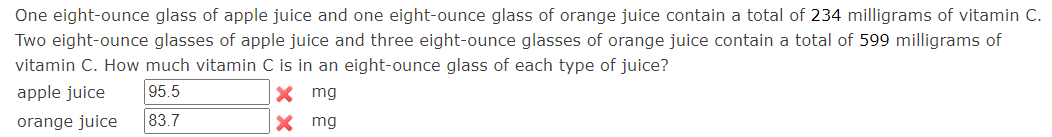 Solve the system of linear equations. (Enter your
