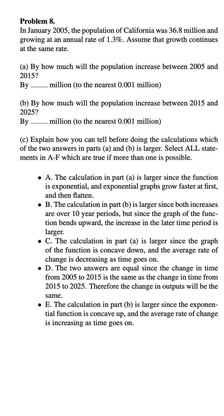 Problem 8. In January 2005, the population of