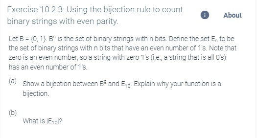 Exercise 10.2.3: Using the bijection rule to