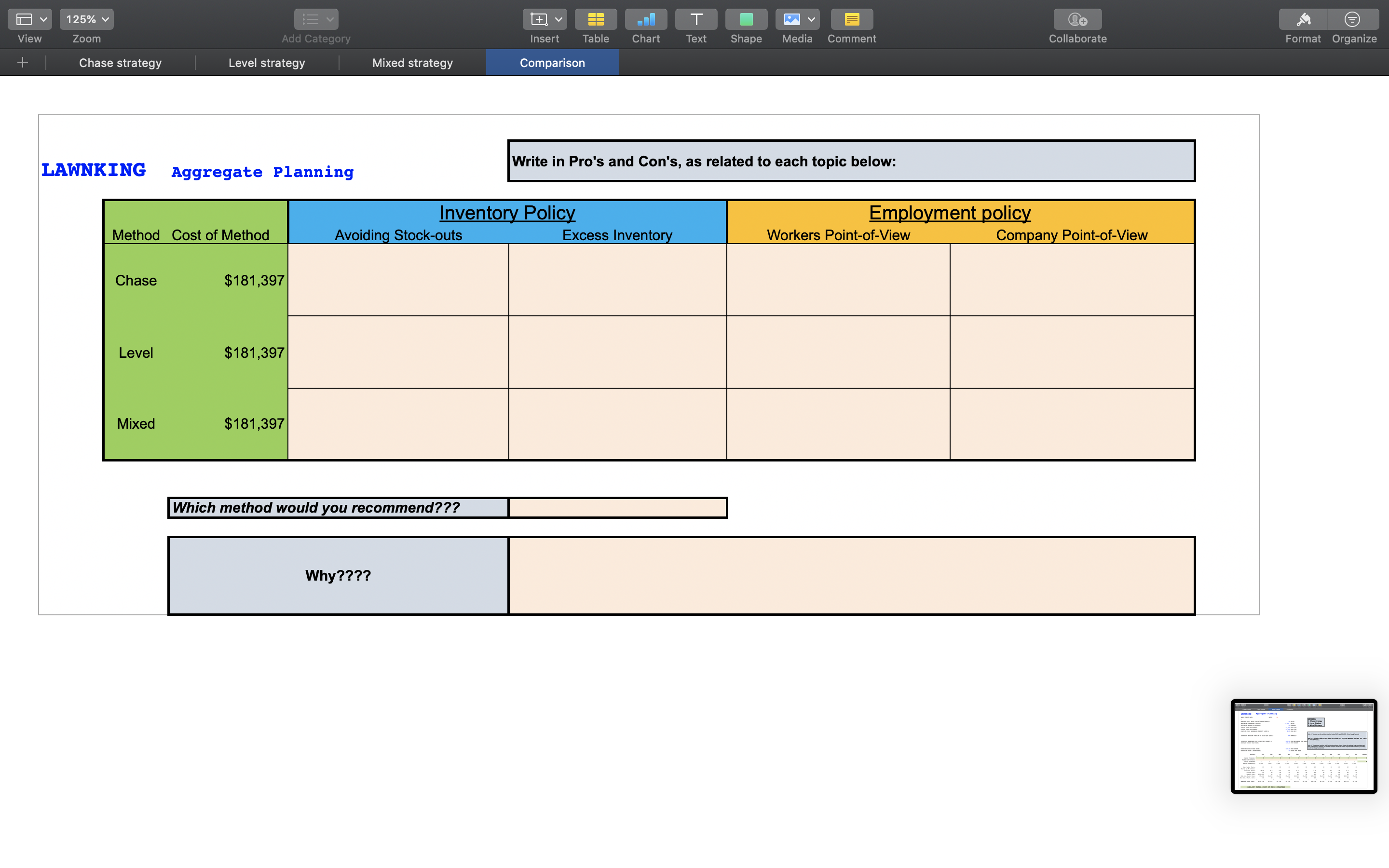 125% T Format Organize Zoom Table Chart Shape