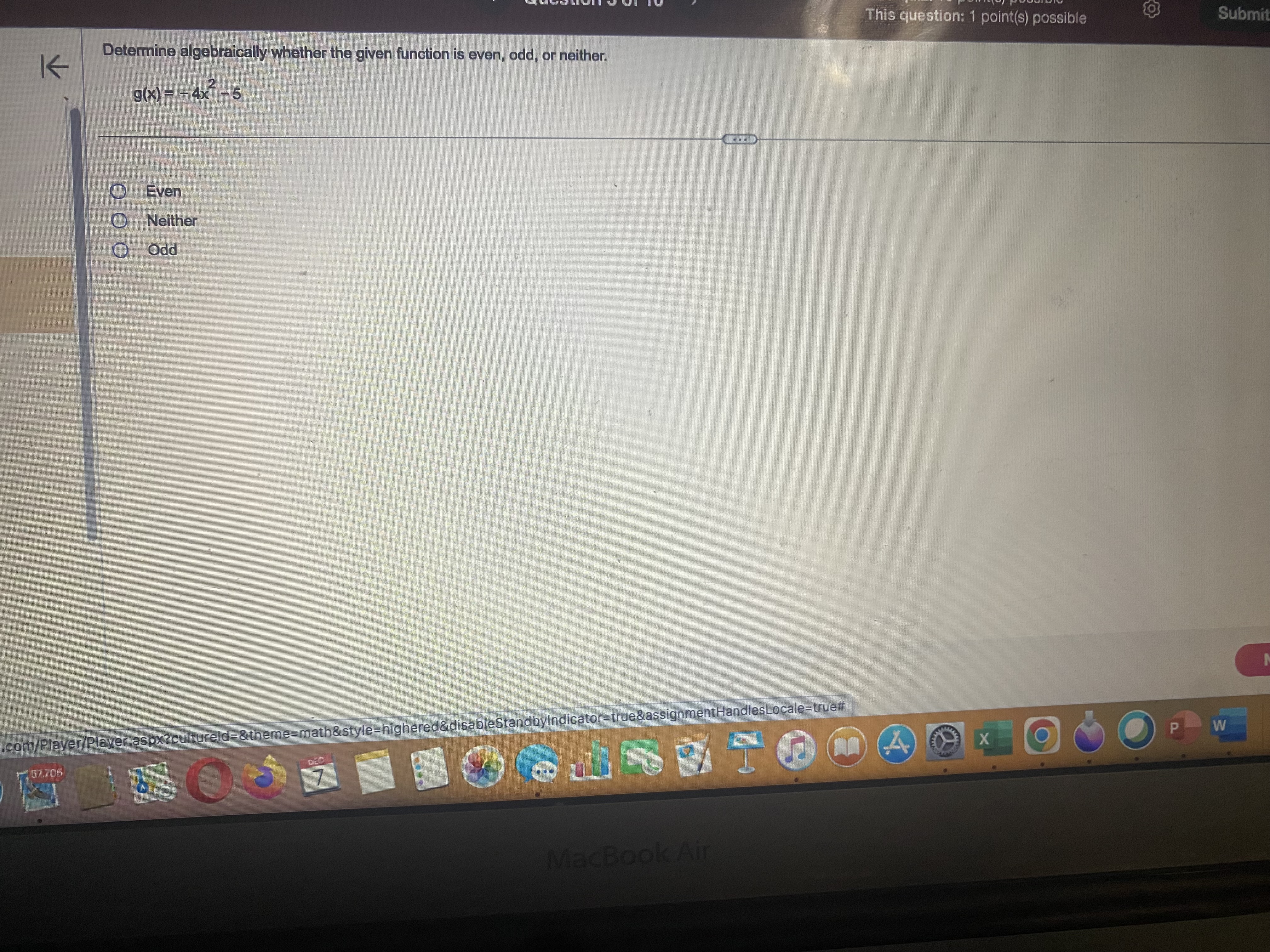 Please help me with the questions. Question 1 of