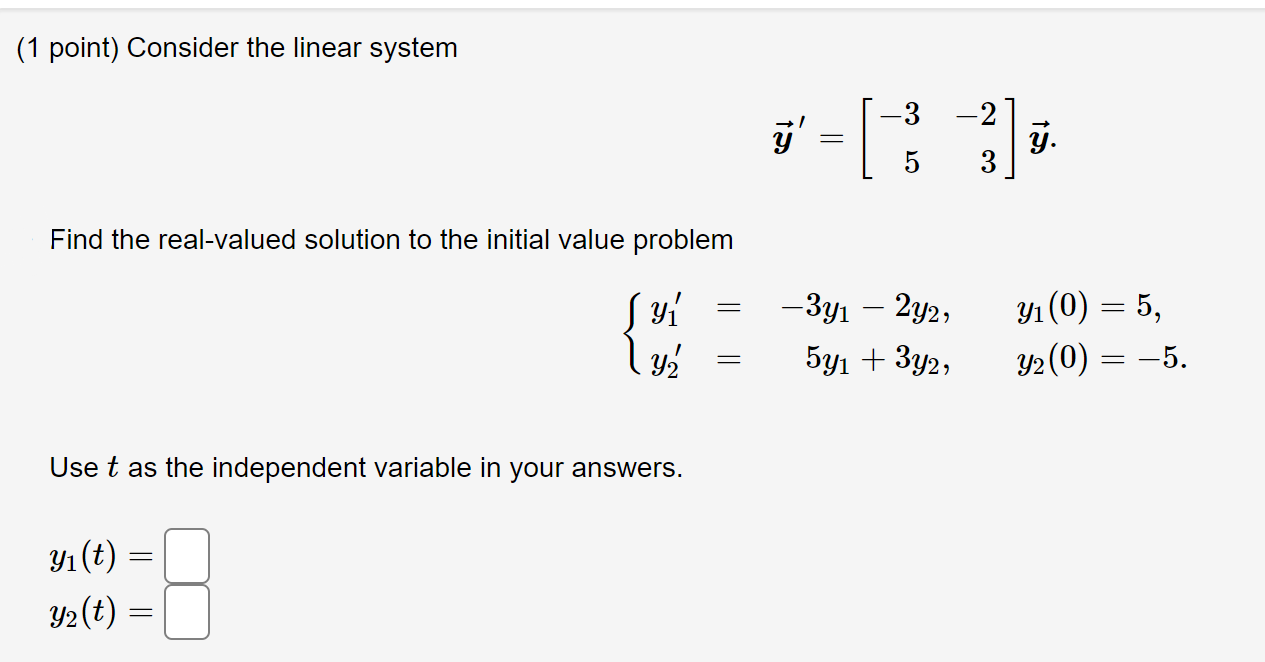 Real-valued solution to the initial value