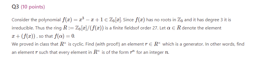 Q3 (10 points) Consider the polynomial at) : 3:3