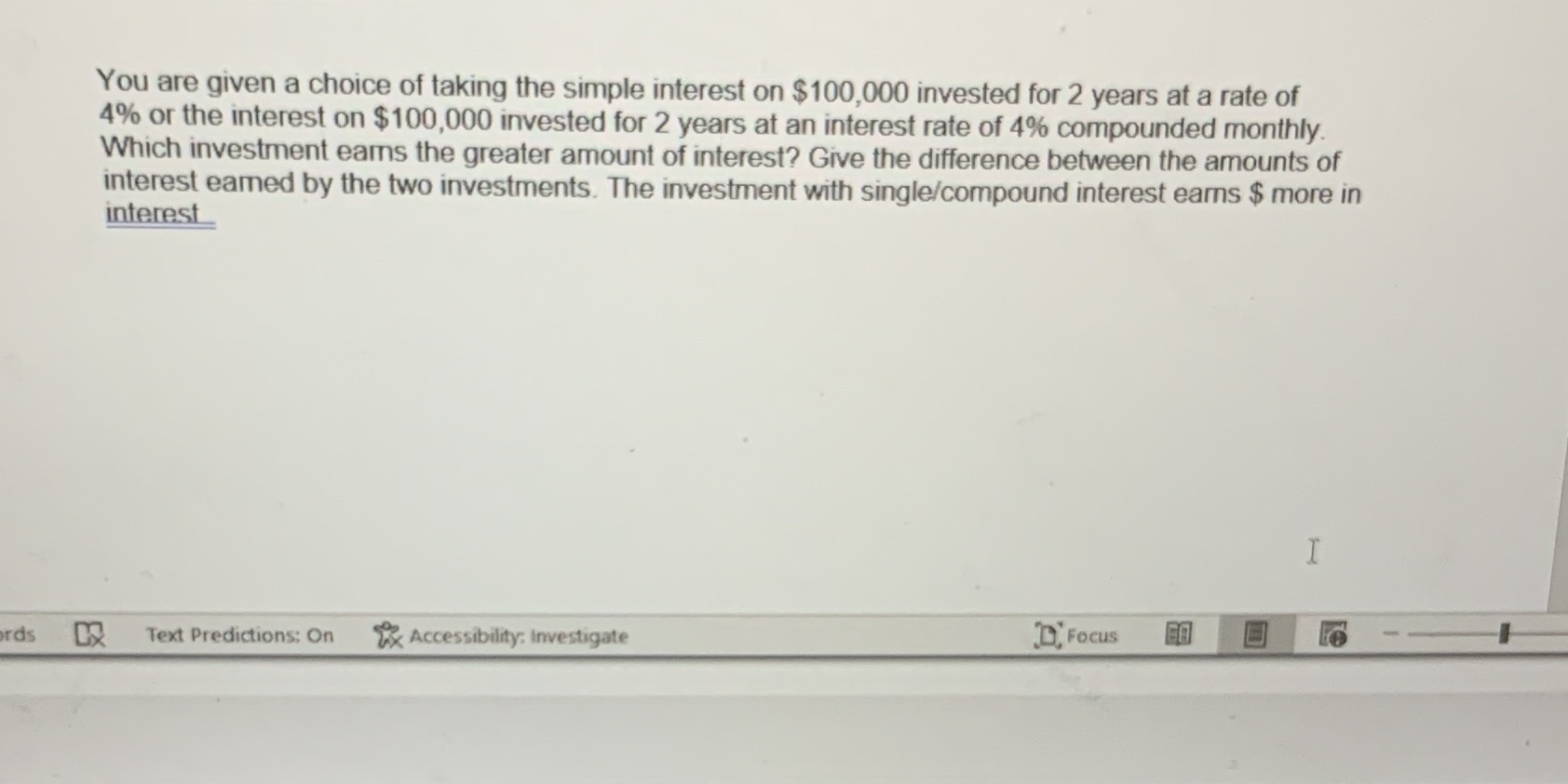 You are given a choice of taking the simple