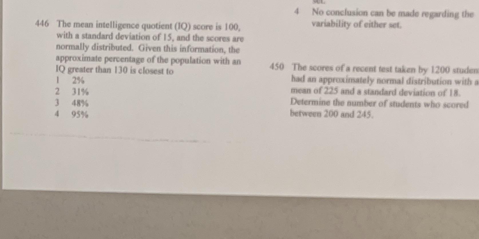 4 No conclusion can be made regarding the 446 The