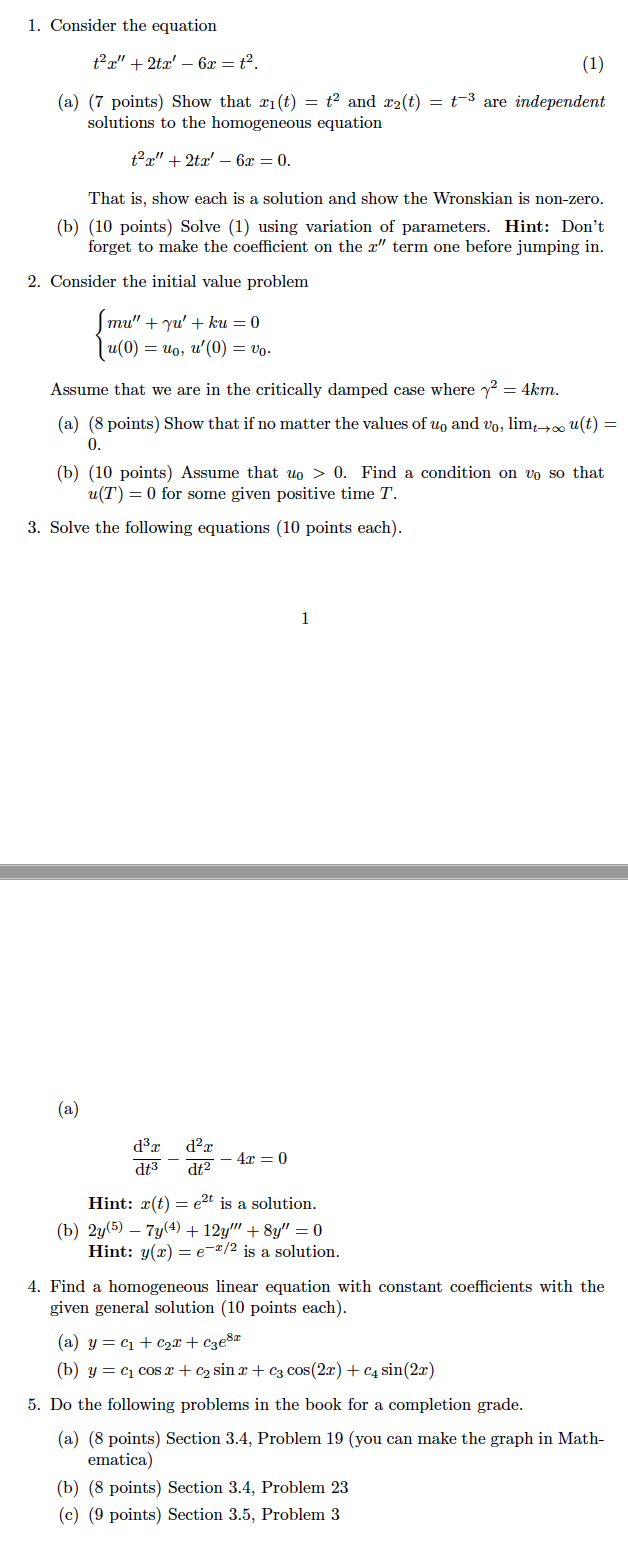 Consider the equation 1. Consider the equation