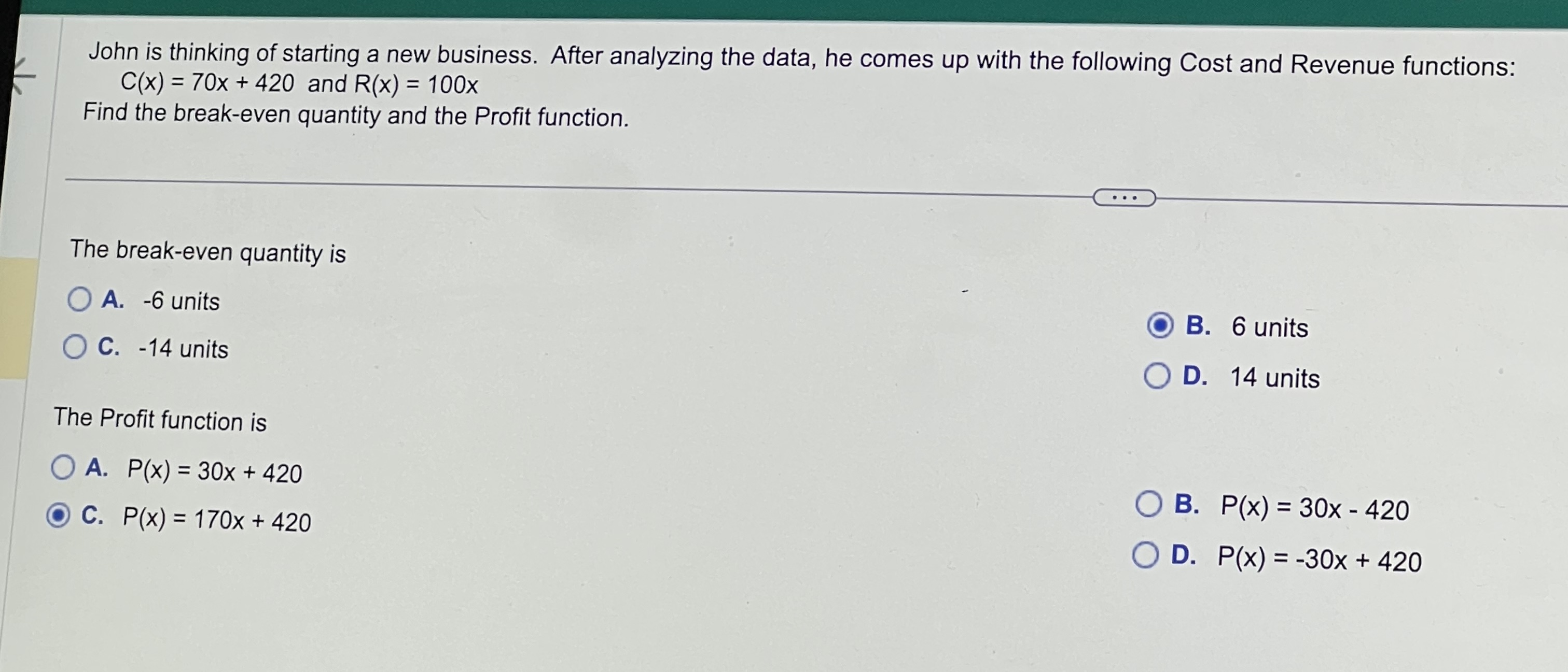 John is thinking of starting a new business.