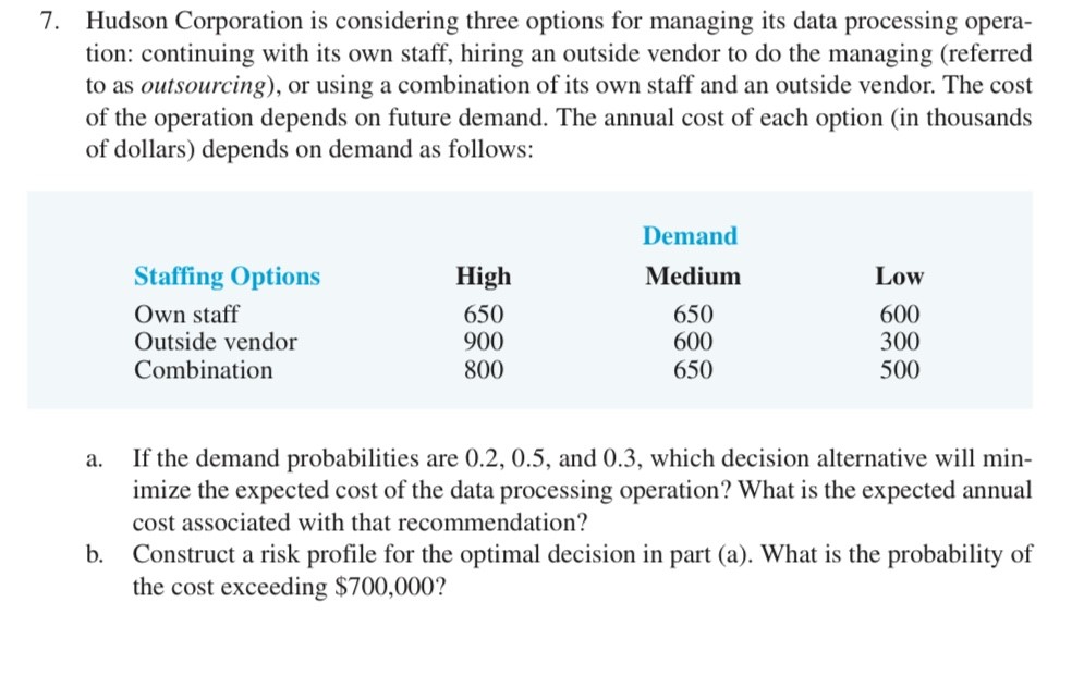q: a and b Hudson Corporation is considering