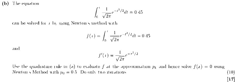 (b) The equation -17/3,1 = 0 45 can be solved for