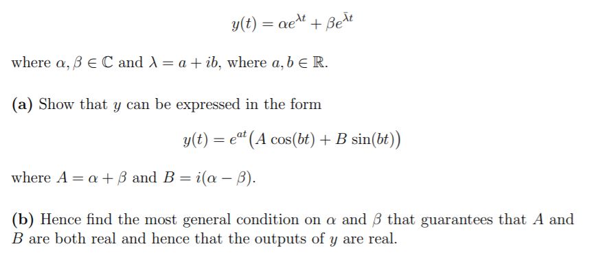 Consider a complex-valued function y : R ? C