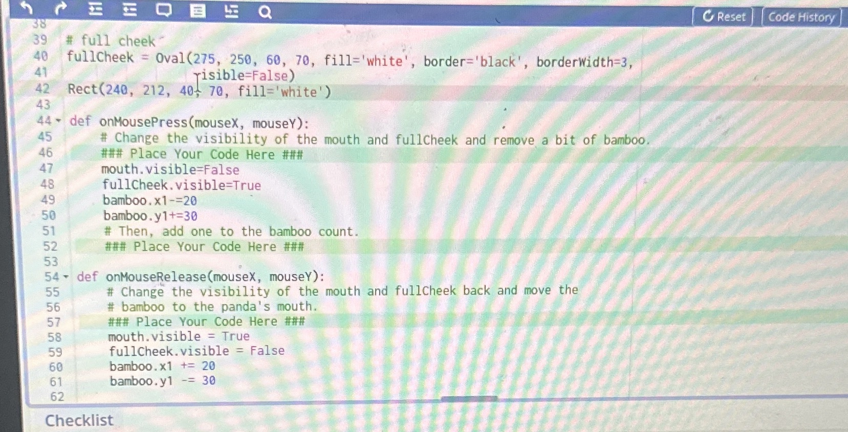 E C Reset Code History 38 39 # full cheek 40