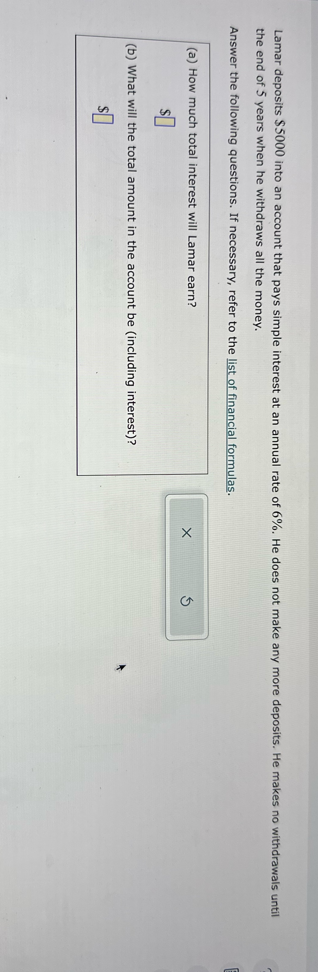 Finance practice 3 Lamar deposits $5000 into an