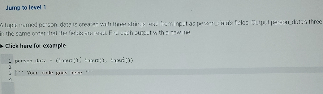 Jump to level 1 A tuple named person_data is