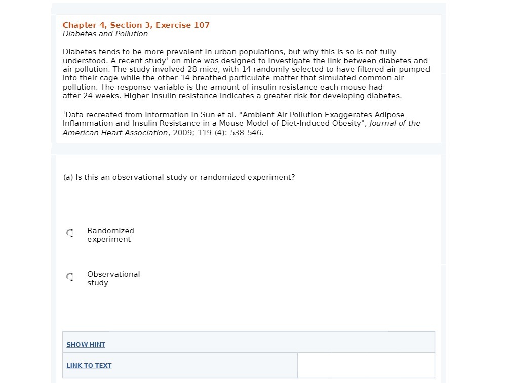 Chapter 4, Section 3, Exercise 107 Diabetes and