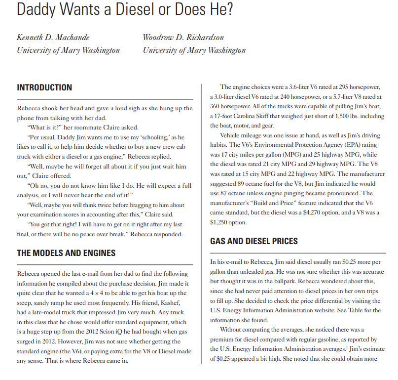 What data does Rebecca need to help perform the