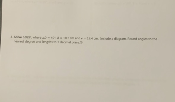 3. Solve ADEF, where