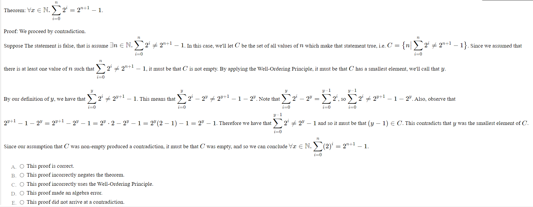 Below we present three proofs by contradiction