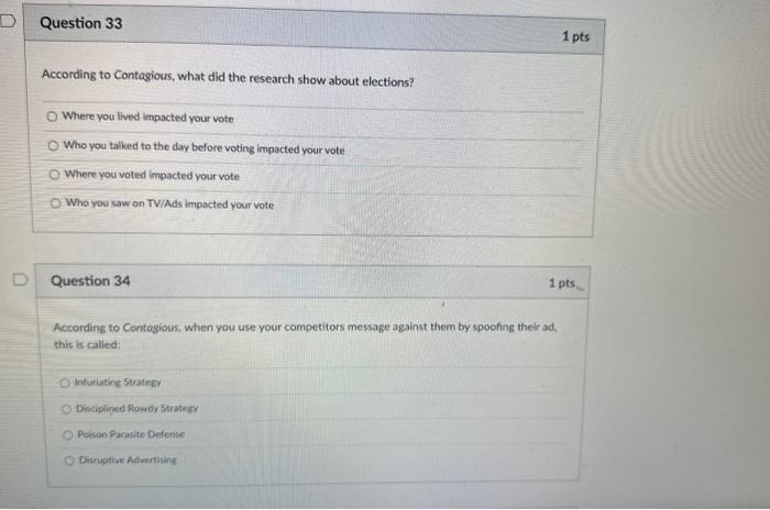 Solve all part sir Question 33 1 pts According to